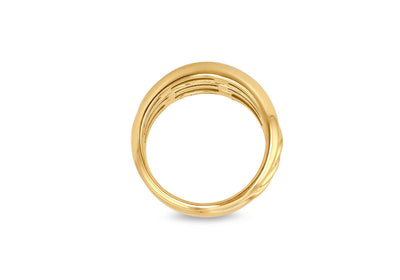 9K Yellow Gold Wide Rope Ring