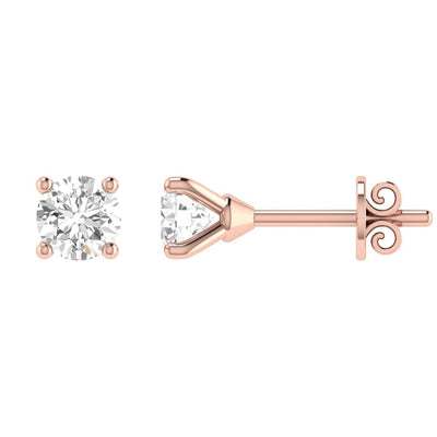Diamond Stud Earrings with 1.00ct Diamonds in 18K Rose Gold - 18RCE100