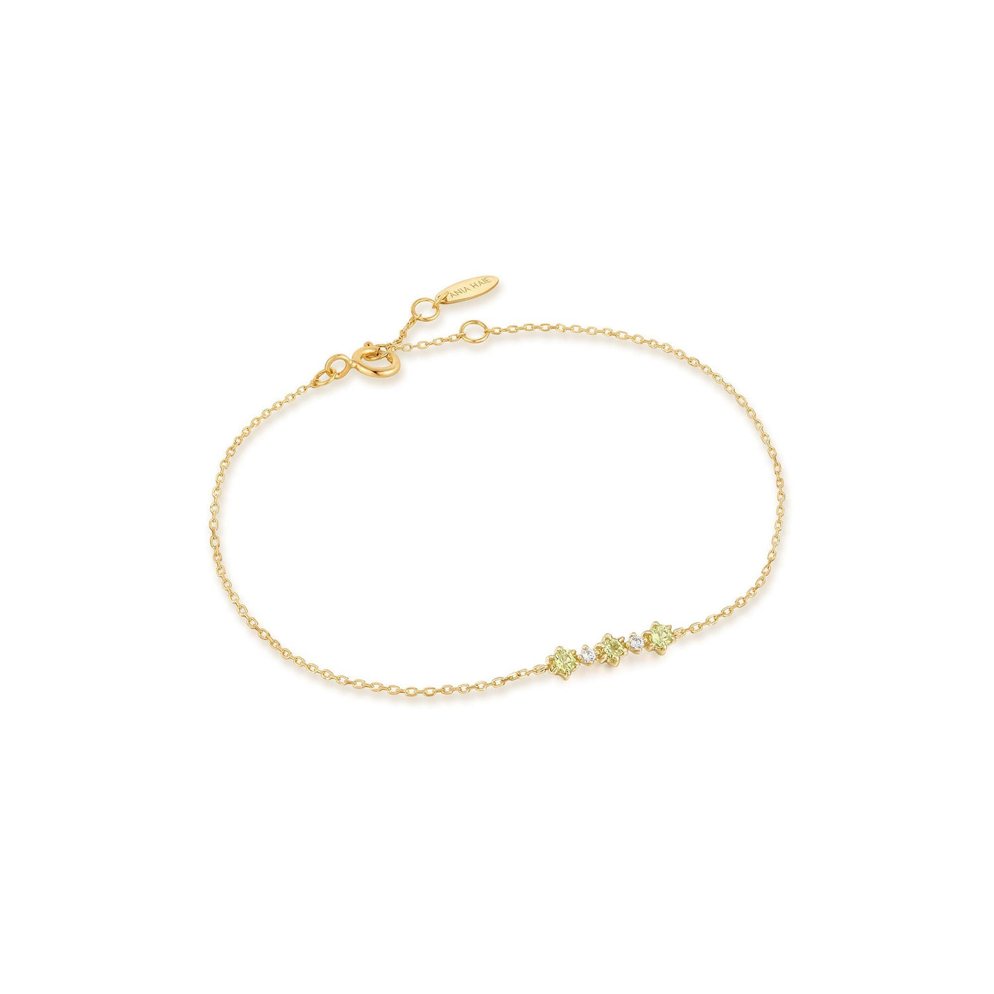Ania Haie 14kt Gold Peridot and White Sapphire Bracelet