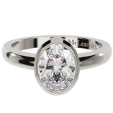 Bezel Oval Cut Solitaire Engagement Ring