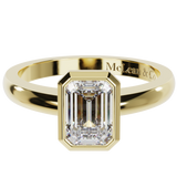 Bezel Emerald Cut Solitaire Engagement Ring