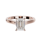 "Ella" Solitaire Emerald Cut Engagement Ring