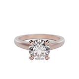 "Luna" 1 Carat Round Diamond Hidden Halo Solitare Engagement Ring