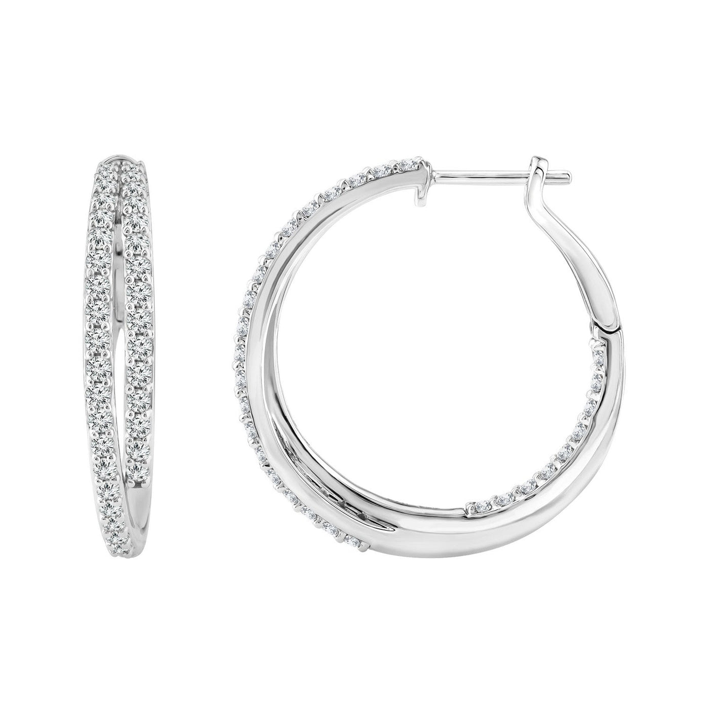 1.95ct Lab Grown Diamond Hoop Earrings in 18K White Gold