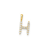Petite Diamond Initial Pendant Letter H Yellow Gold