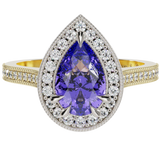 Pear Millgrain Gemstone Ring