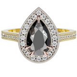 Black Diamond Halo Millgrain Ring | McLean & Co Manufacturing Jewellers Sunshine Coast Australia