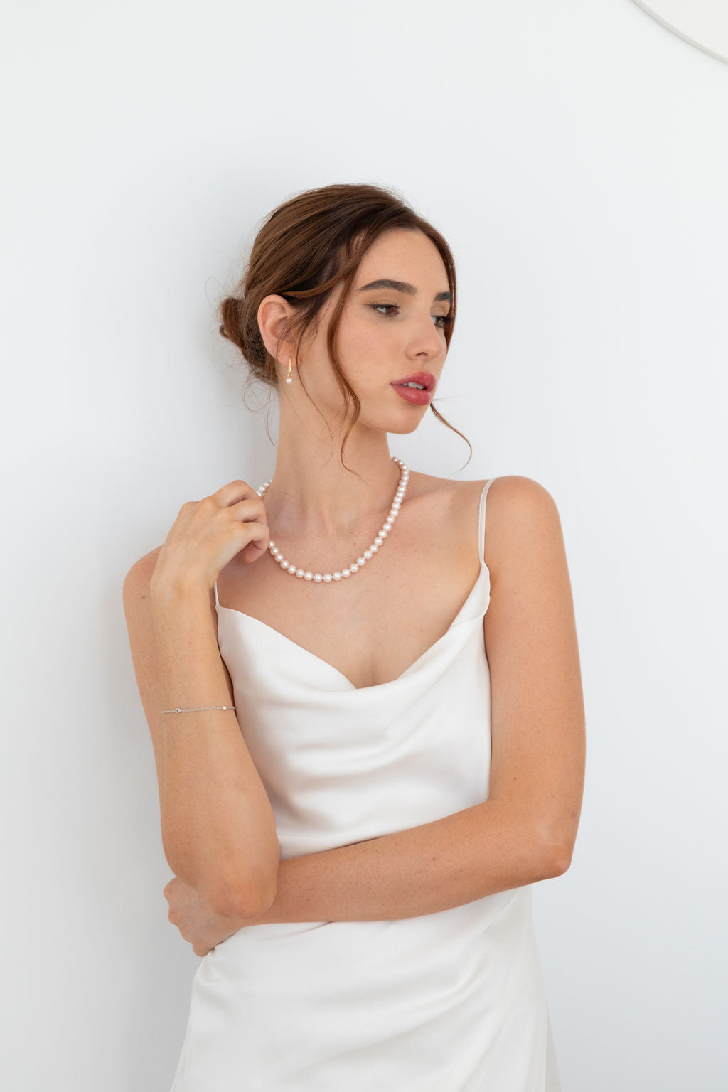 Japanese Akoya Pearl Strand on model| McLean and Co Jewellers Sunshine Coast Australia