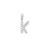 Petite Diamond Initial Pendant Letter K White Gold