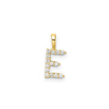 Petite Diamond Initial Pendant Letter E Yellow Gold