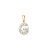 Petite Diamond Initial Pendant Letter G Yellow Gold