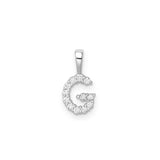 Petite Diamond Initial Pendant Letter G White Gold