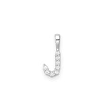 Petite Diamond Initial Pendant Letter J White Gold