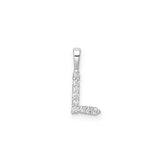 Petite Diamond Initial Pendant Letter L White Gold