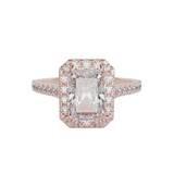 "Carla" Lab Grown Diamond Halo Radiant Cut Diamond Engagement Ring
