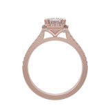 "Carla" Lab Grown Diamond Halo Radiant Cut Diamond Engagement Ring