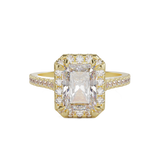 "Carla" Lab Grown Diamond Halo Radiant Cut Diamond Engagement Ring
