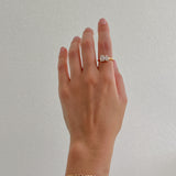 toi et moi engagement ring set in yellow gold with gold bracelet