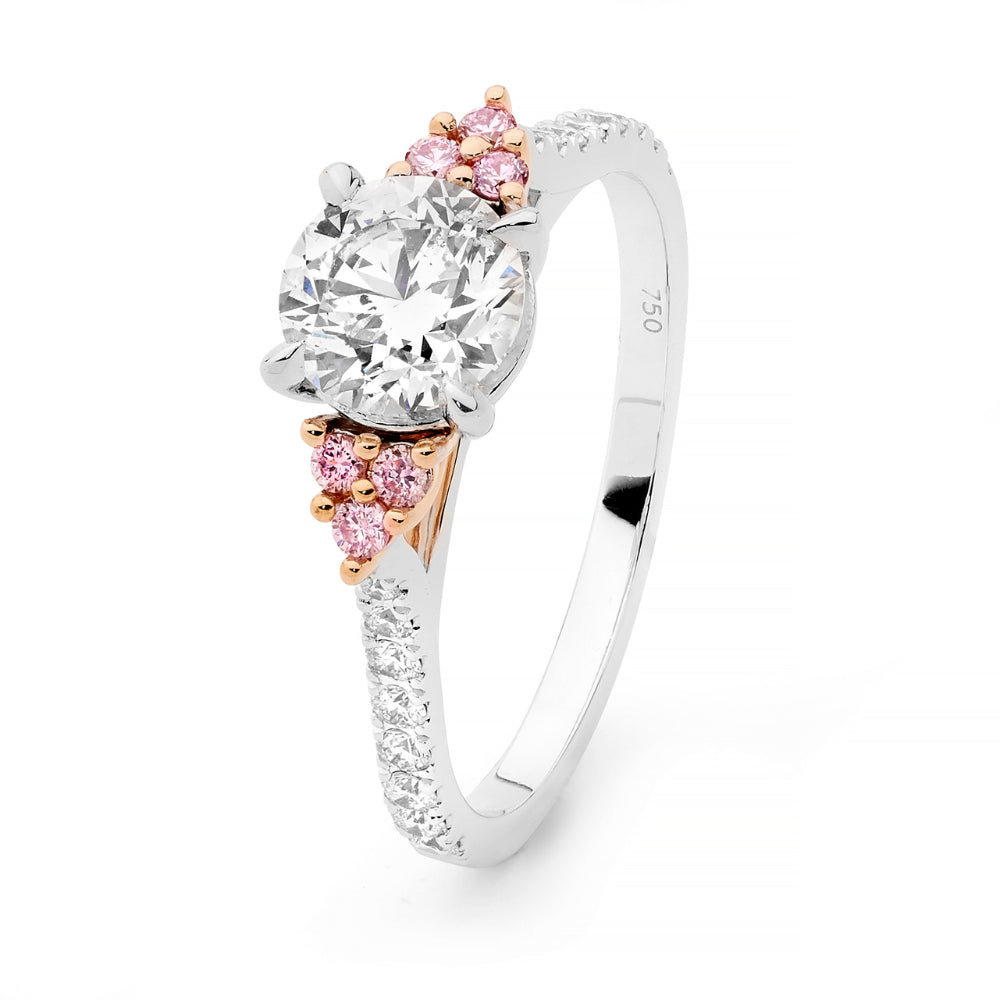 D 0.50CT Diamond Ring with Argyle Pink Diamonds