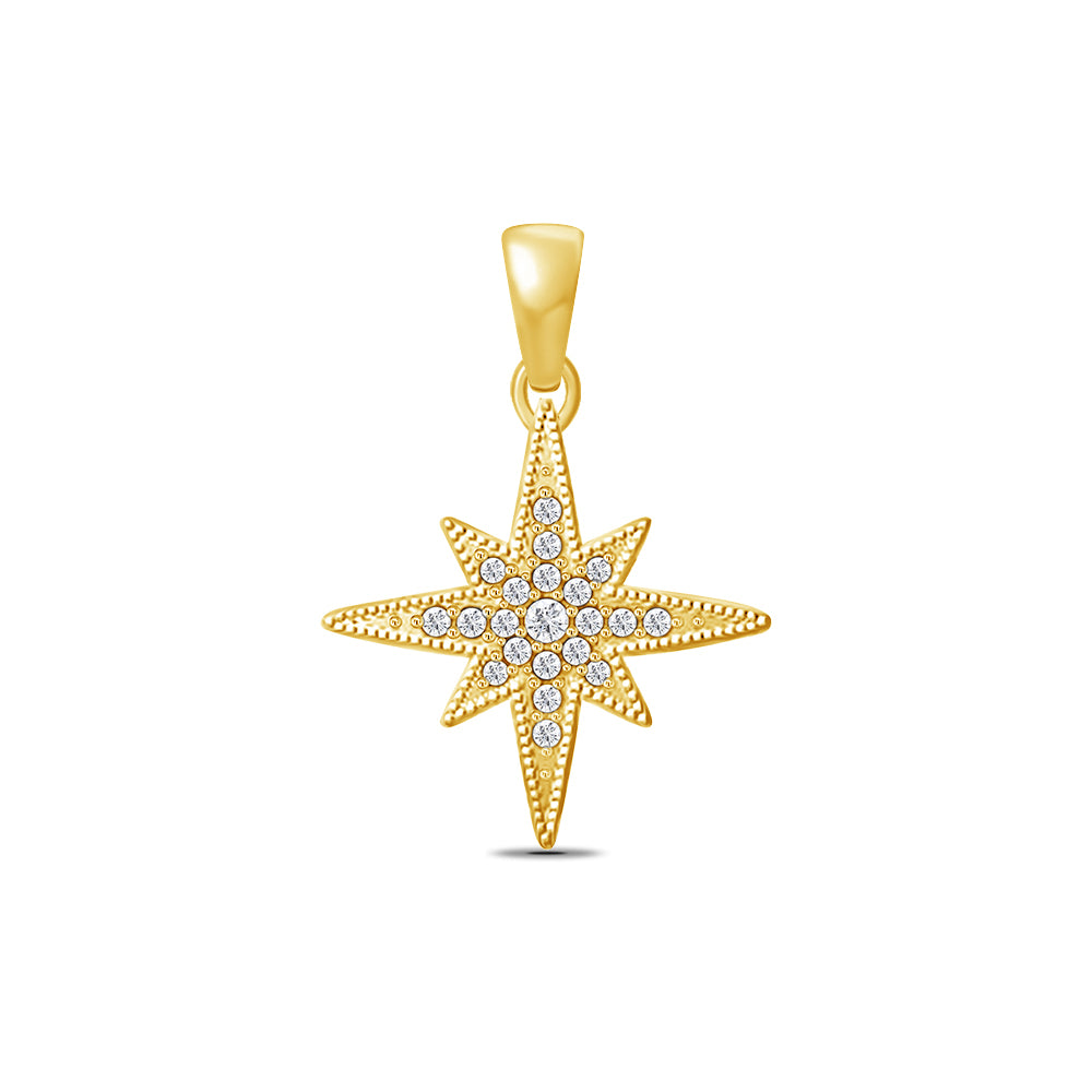 Diamond Star Necklace Yellow Gold