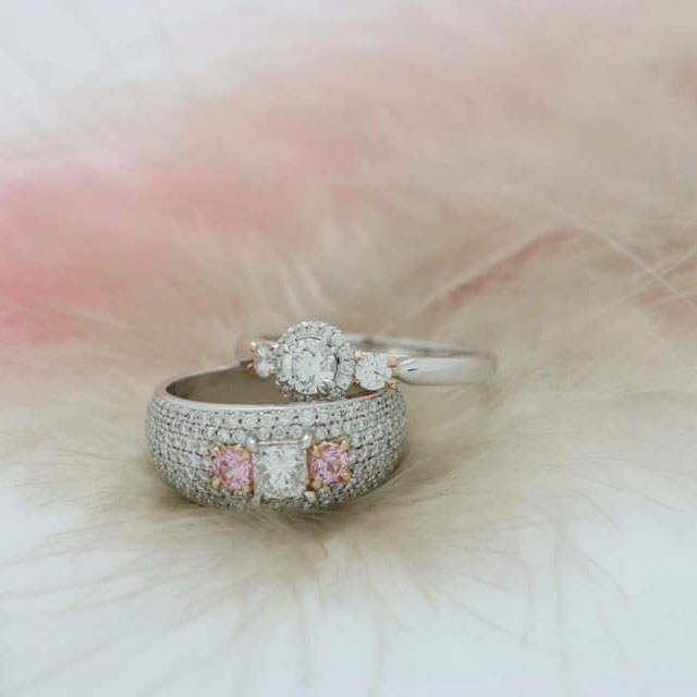Custom Made Double Halo Engagement Ring