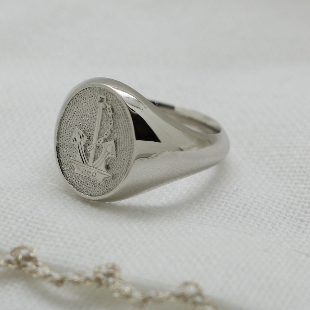 Platinum Signet Ring With Engraving