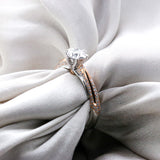 Two Tone Diamond Engagement Ring