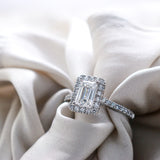 Emerald Halo Diamond Ring