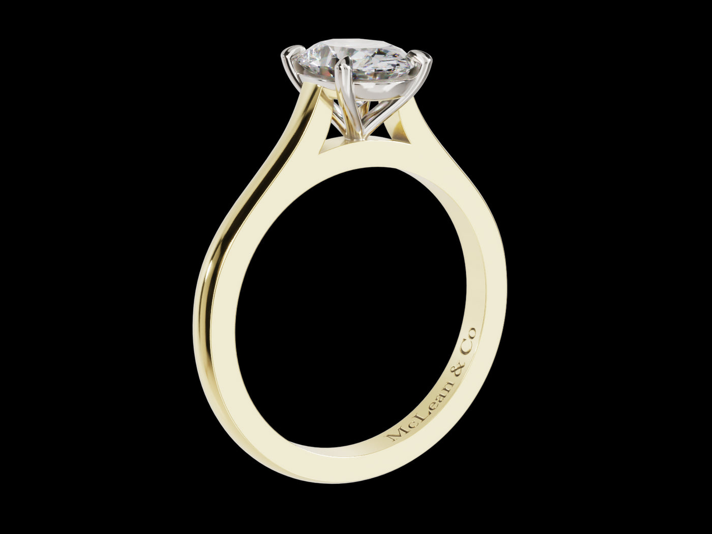 Oval Solitaire Diamond Engagement Ring