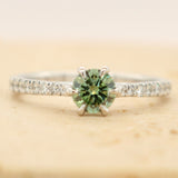 Green Diamond Engagement Ring