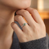 Green Diamond Engagement Ring