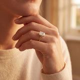 Hidden Halo Radiant Engagement Ring