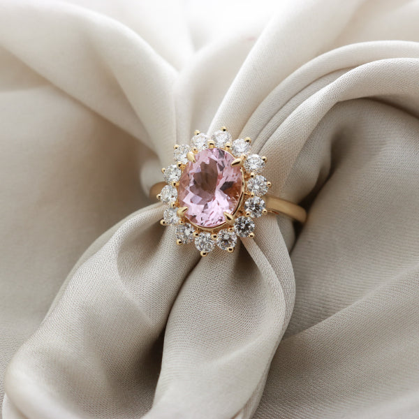 Pink Morganite Diamond Dress Ring