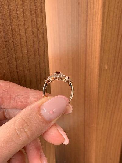 18ct Rose Gold Ruby and Diamond Ring