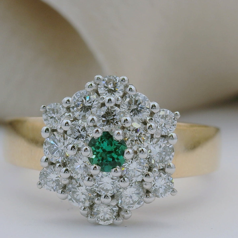 Natural Emerald Diamond Ring