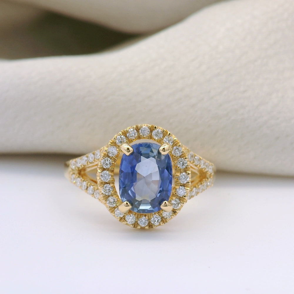 Blue Sapphire Diamond Dress Ring