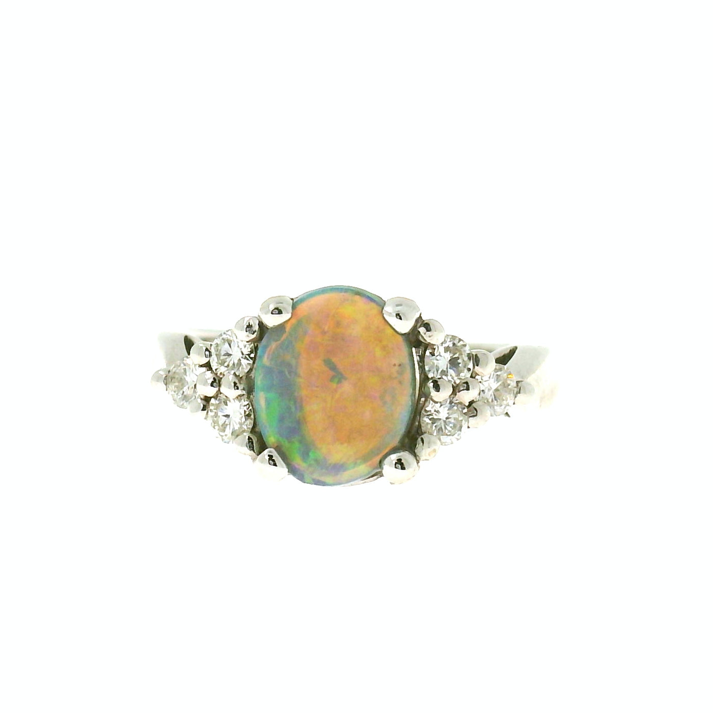 Oval Opal Diamond Ring