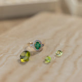 Natural Oval Emerald Diamond Ring