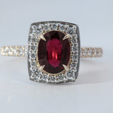 Rubelite & Diamond Ring