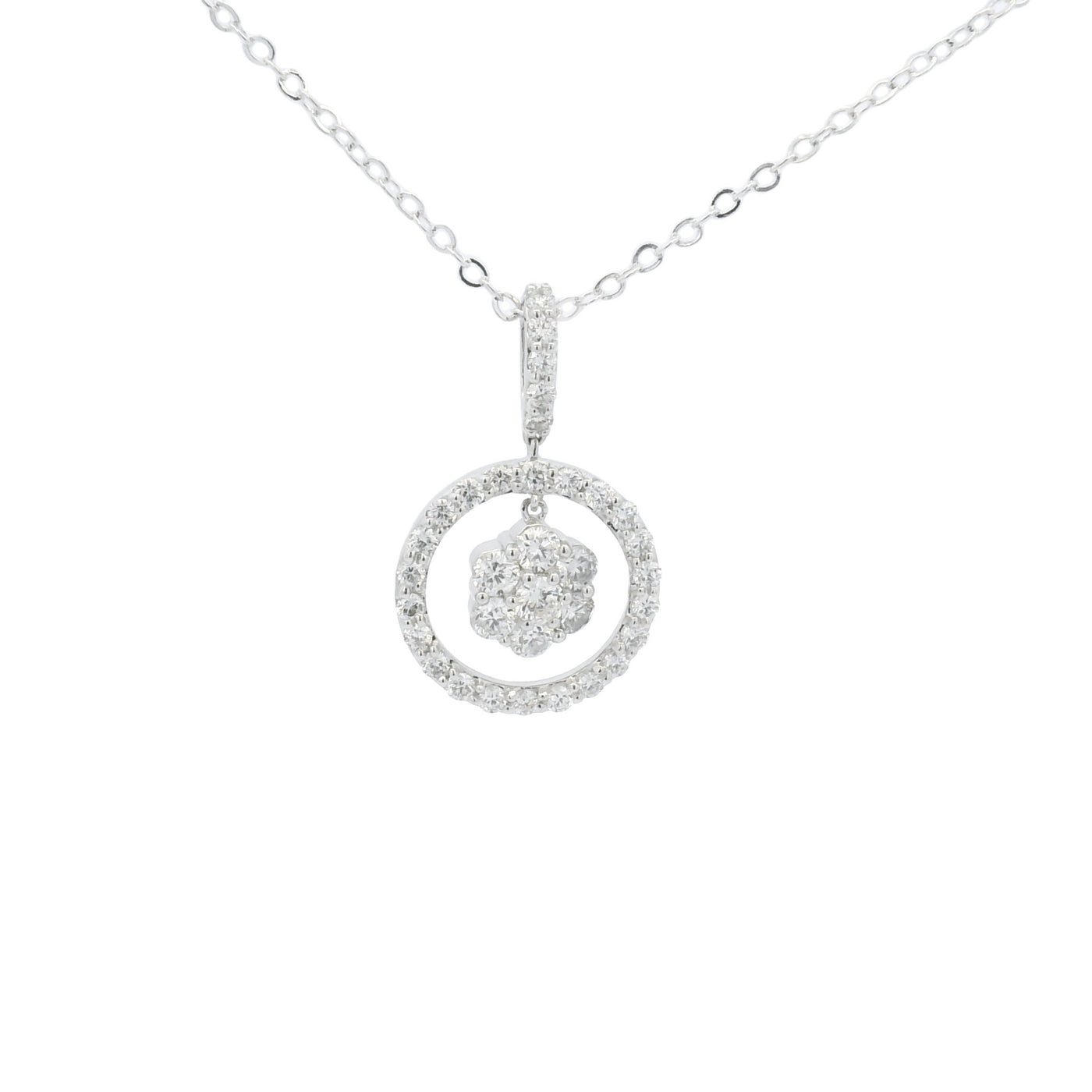 18CT WG Diamond Pendant