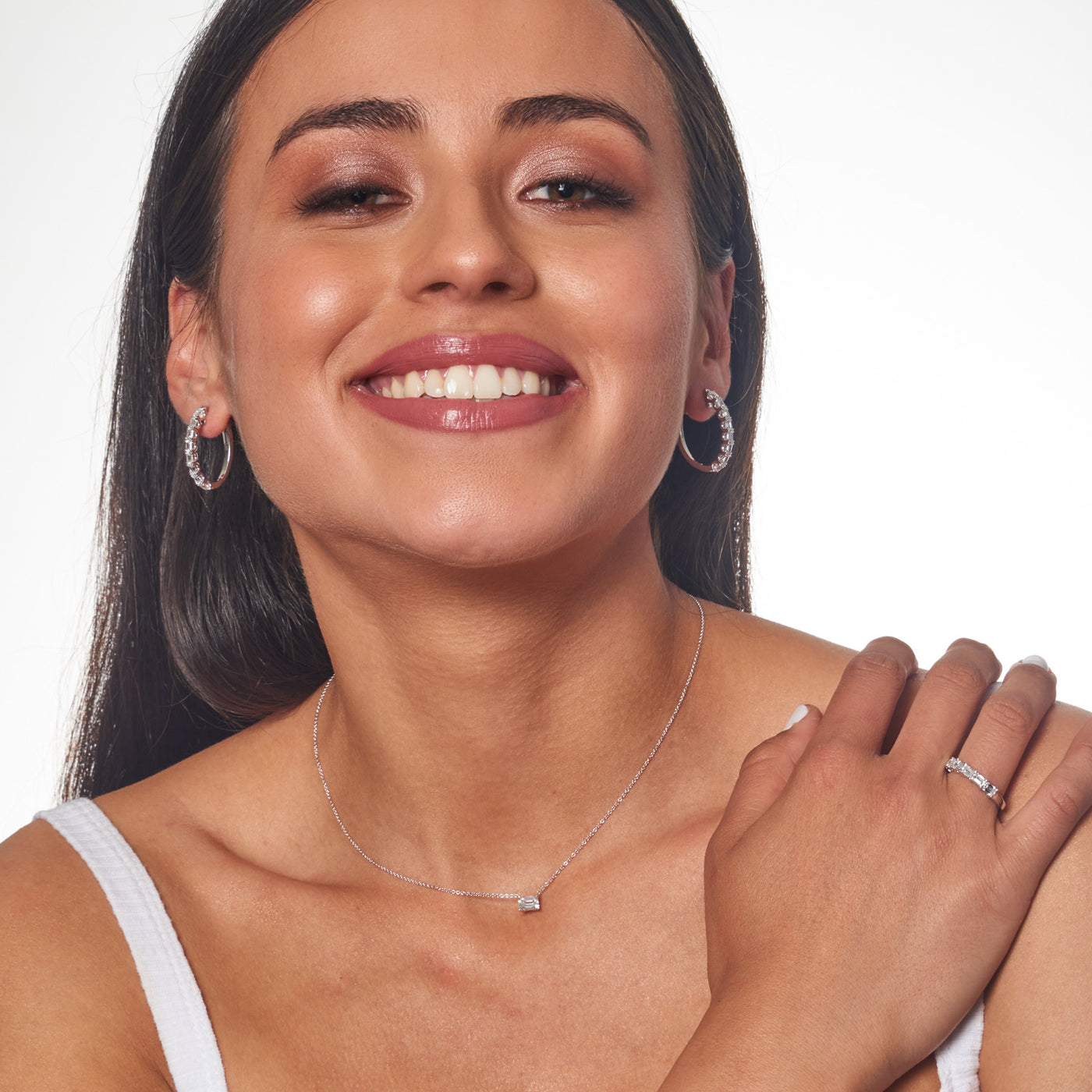 Emerald Cut Solitaire Necklace