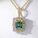 Teal Moisanite Diamond Pendant