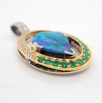 Opal Pendant Emerald Pendant 18CT