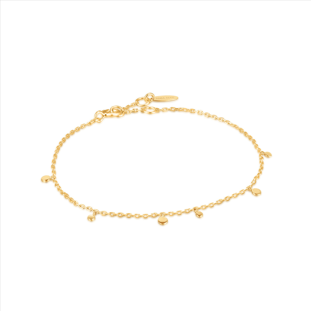 14K YG MIXED DISC BRACELET 16.5+2cm