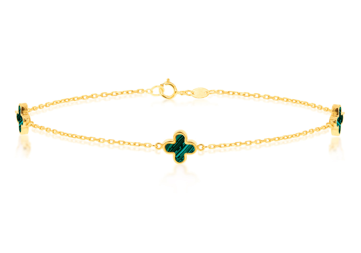 Malachite Clover Bracelet