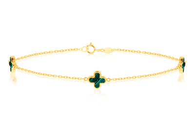 Malachite Clover Bracelet