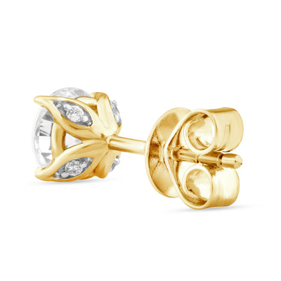 Above Love Yellow Gold Diamond Earrings