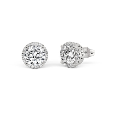 Above Love Diamond Halo Stud Earrings