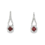 18CT WG Ruby Diamond earrings