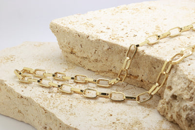 Yellow Gold Paperclip Chain